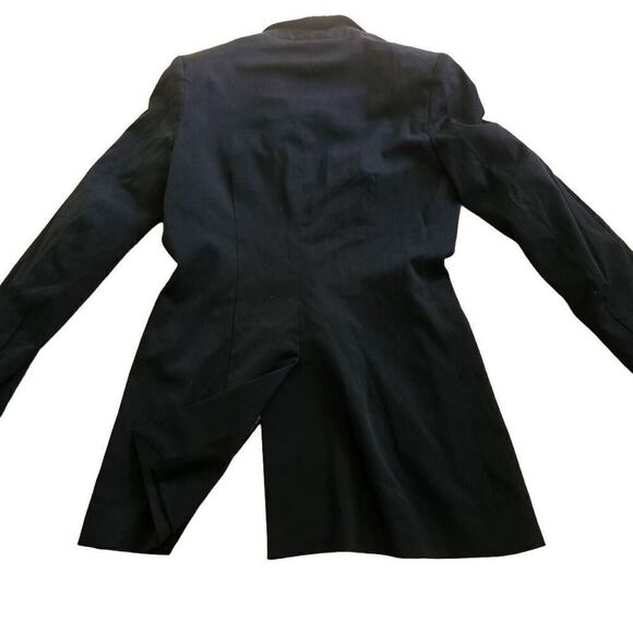 Mason womens Sz 0 black 100% lambskin contrast blazer - Picture 2 of 8